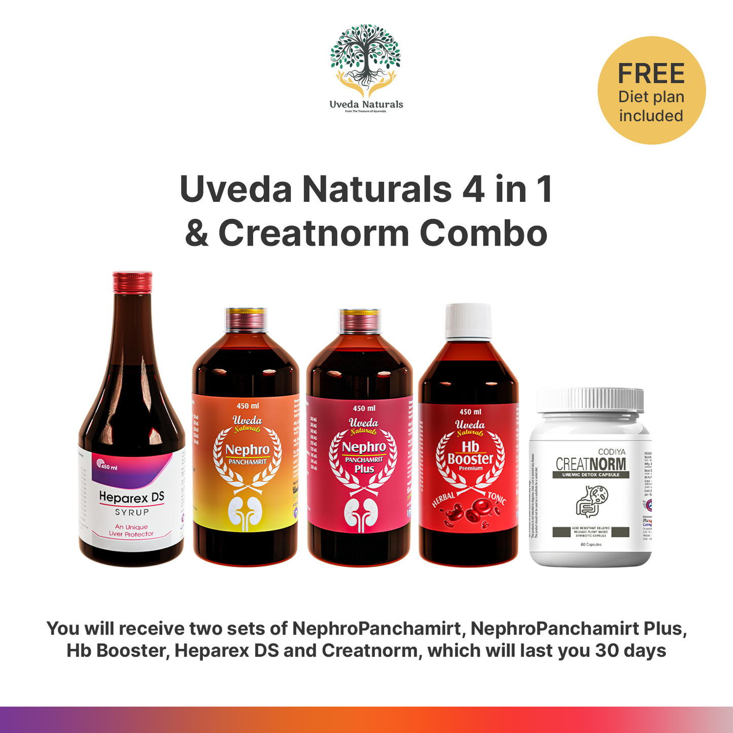 Uveda Naturals 4 in 1 Creatnorm Combo