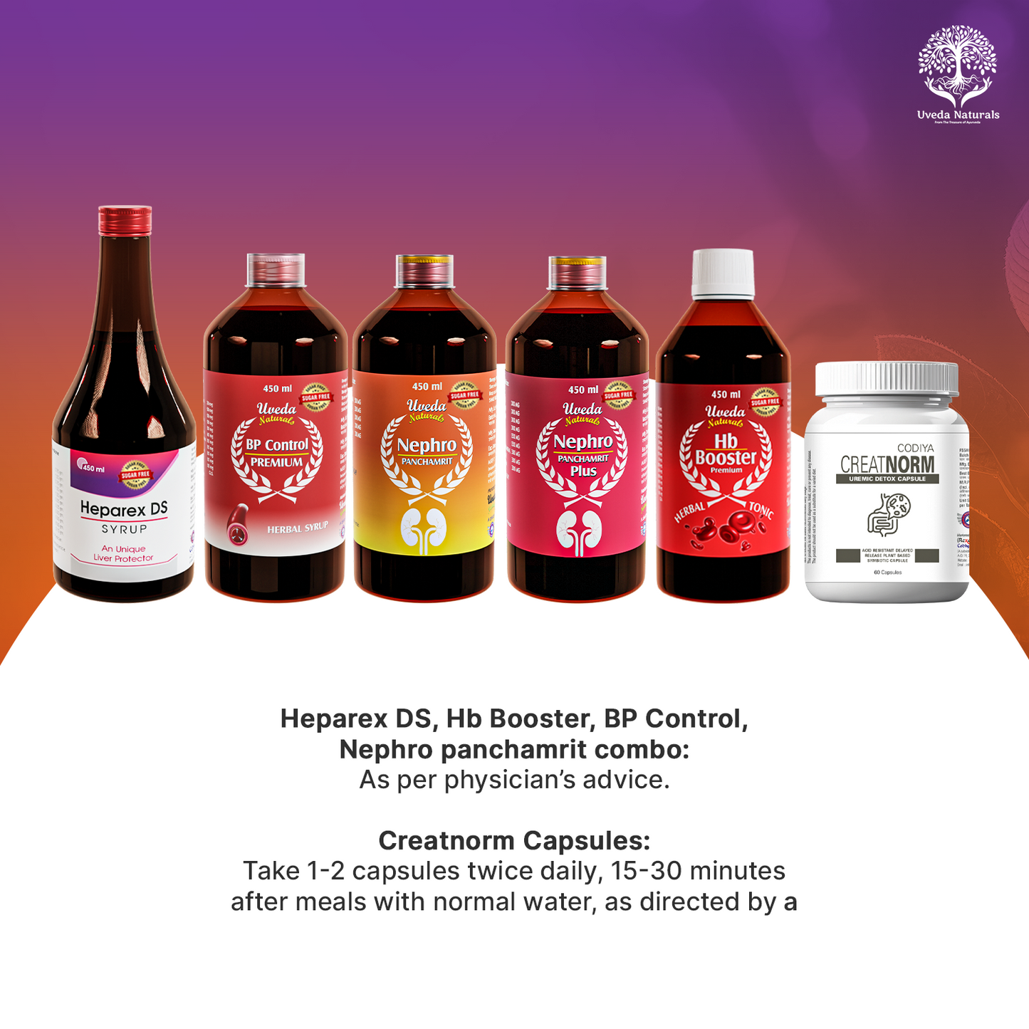 Uveda Naturals 5 in 1 Sugar Free & Creatnorm Combo