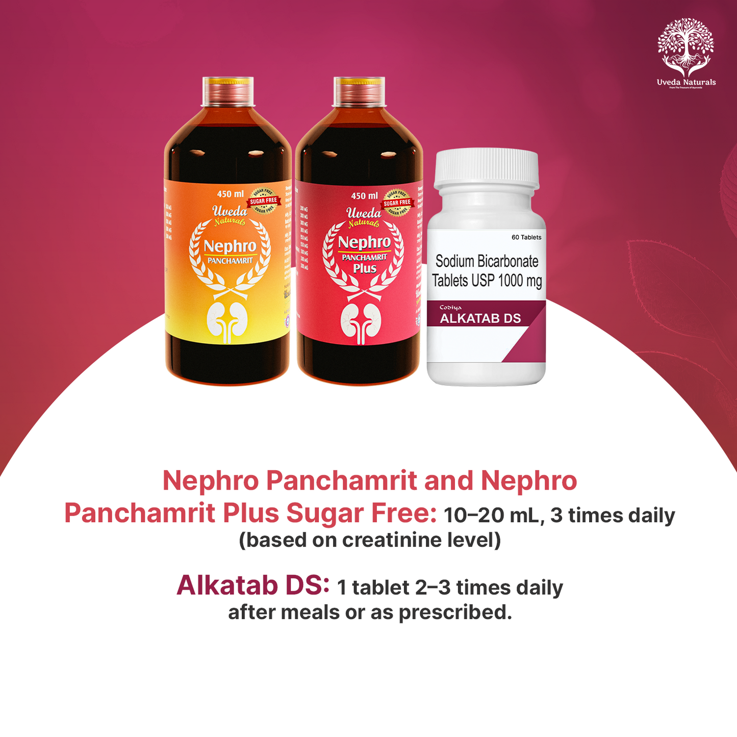 Codiya Alkatab DS and Nephro Panchamrit and Nephro Panchamrit Plus Sugar Free Combo