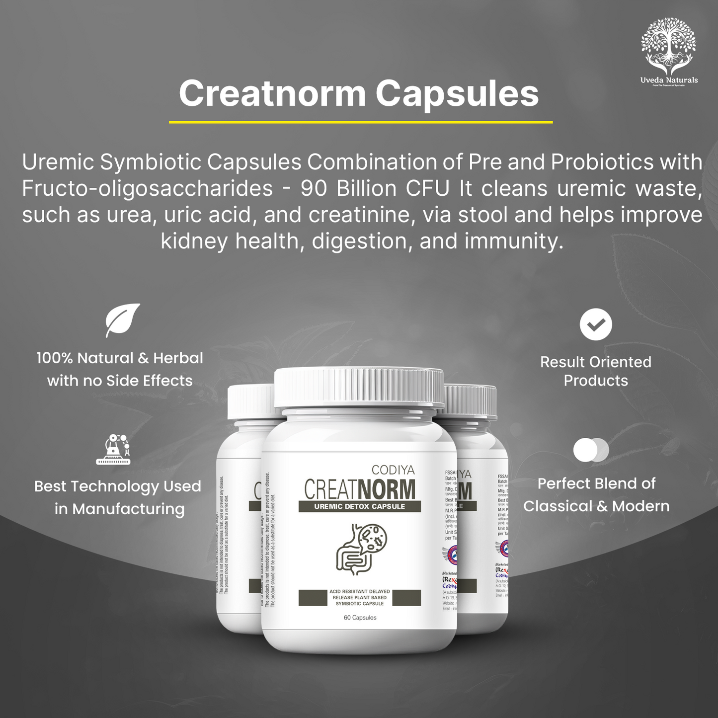 Creatnorm Capsules - 90 Billion Spores Probiotic & Prebiotic Formula