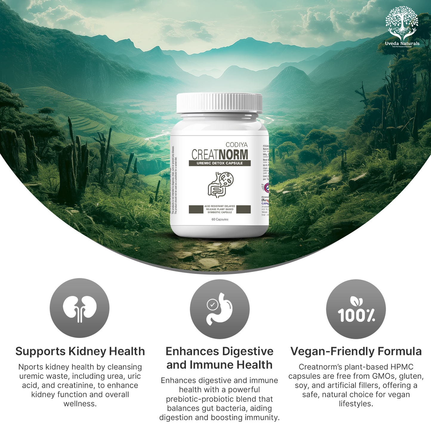 Creatnorm Capsules - 90 Billion Spores Probiotic & Prebiotic Formula