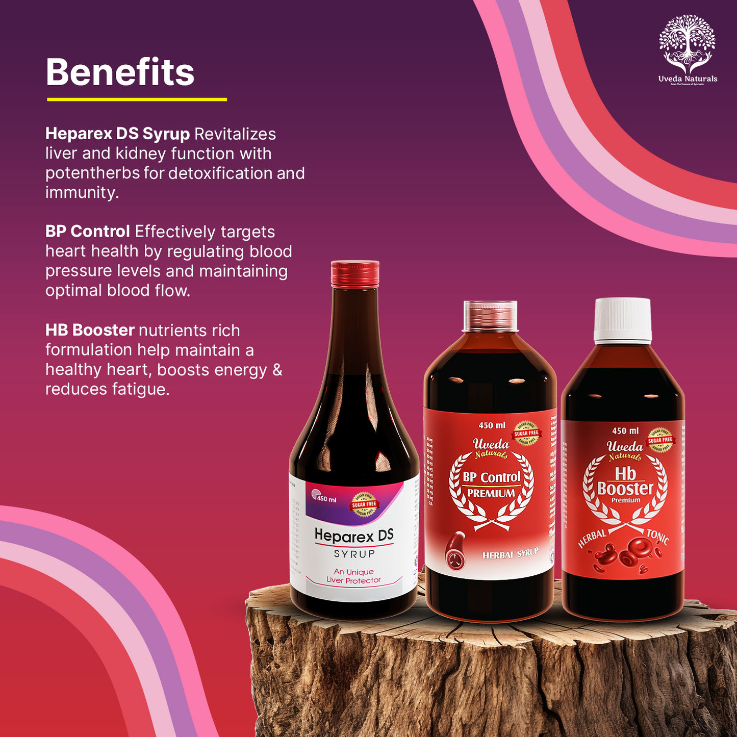 Heparex DS, BP Control Premium, and HB Booster Premium Sugar Free Combo