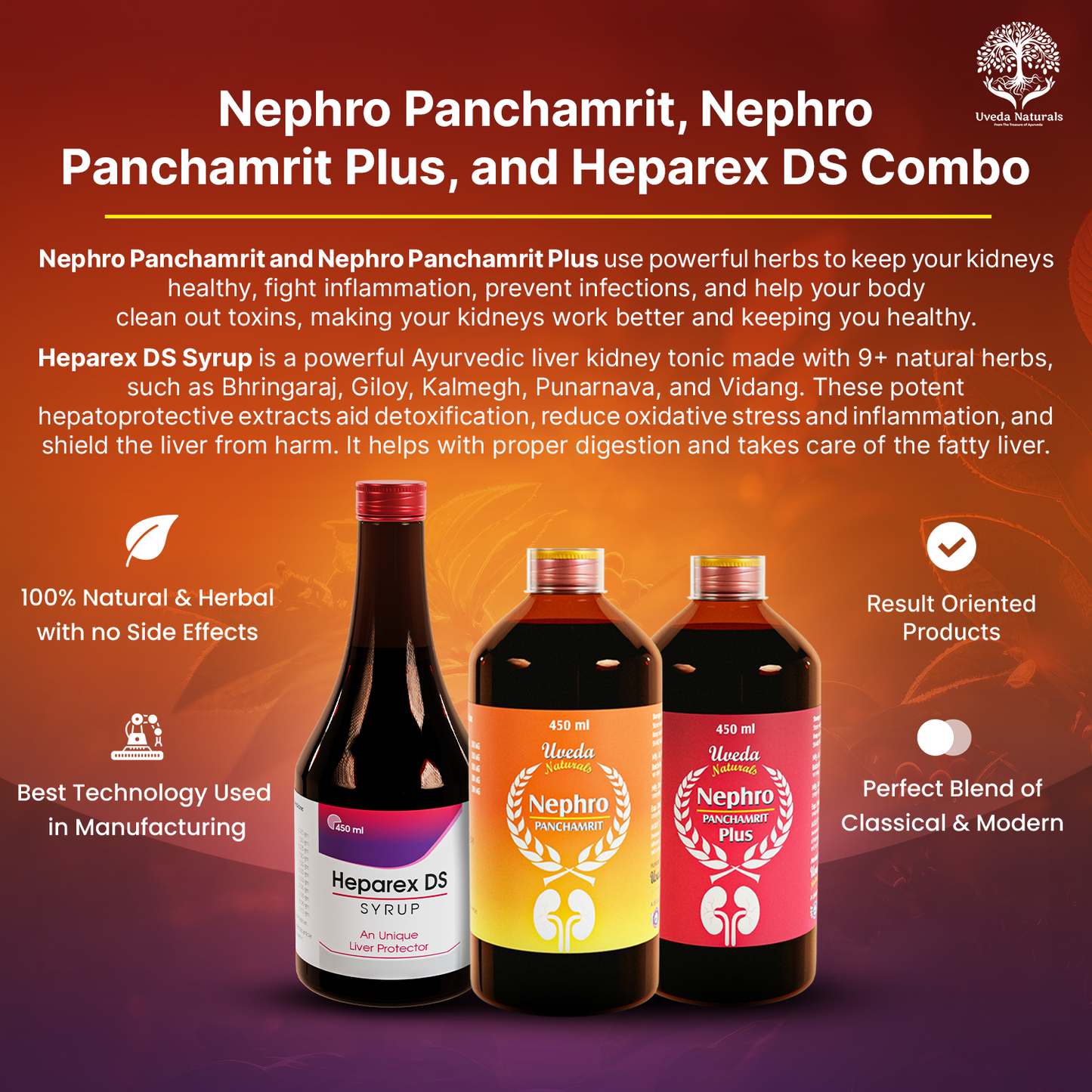 Nephro Panchamrit, Nephro Panchamrit Plus, and Heparex DS Sugar Free Combo