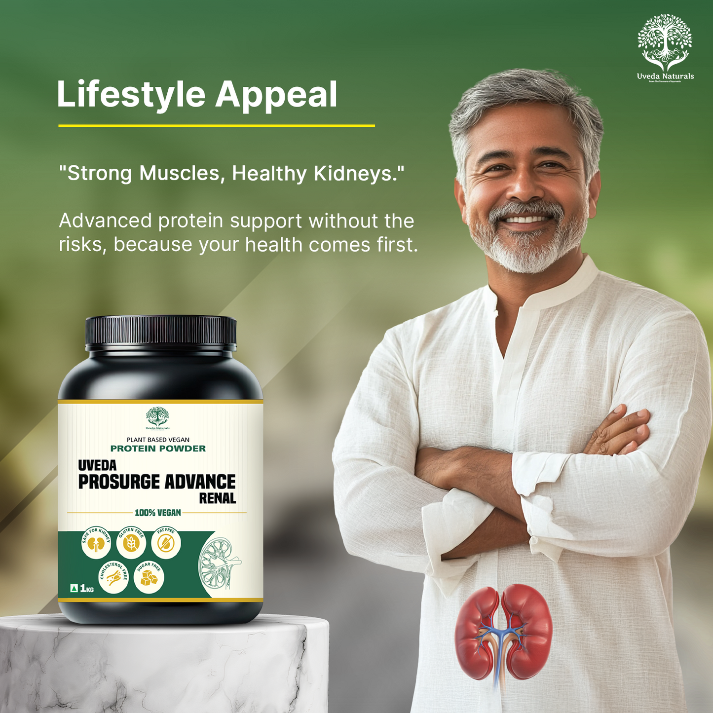Uveda ProSurge Advance Renal Protein Powder – 100% Vegan Kidney-Safe Nutrition