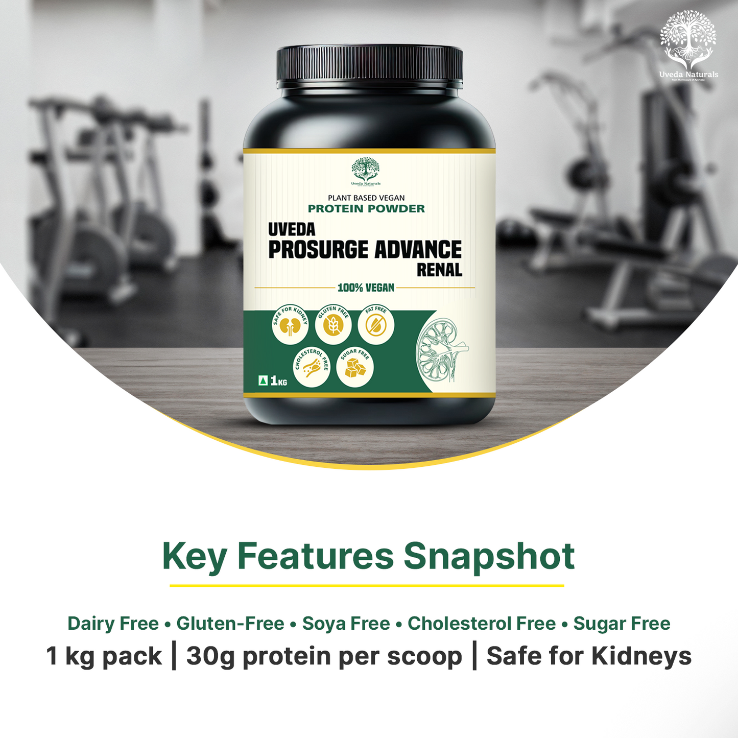 Uveda ProSurge Advance Renal Protein Powder – 100% Vegan Kidney-Safe Nutrition