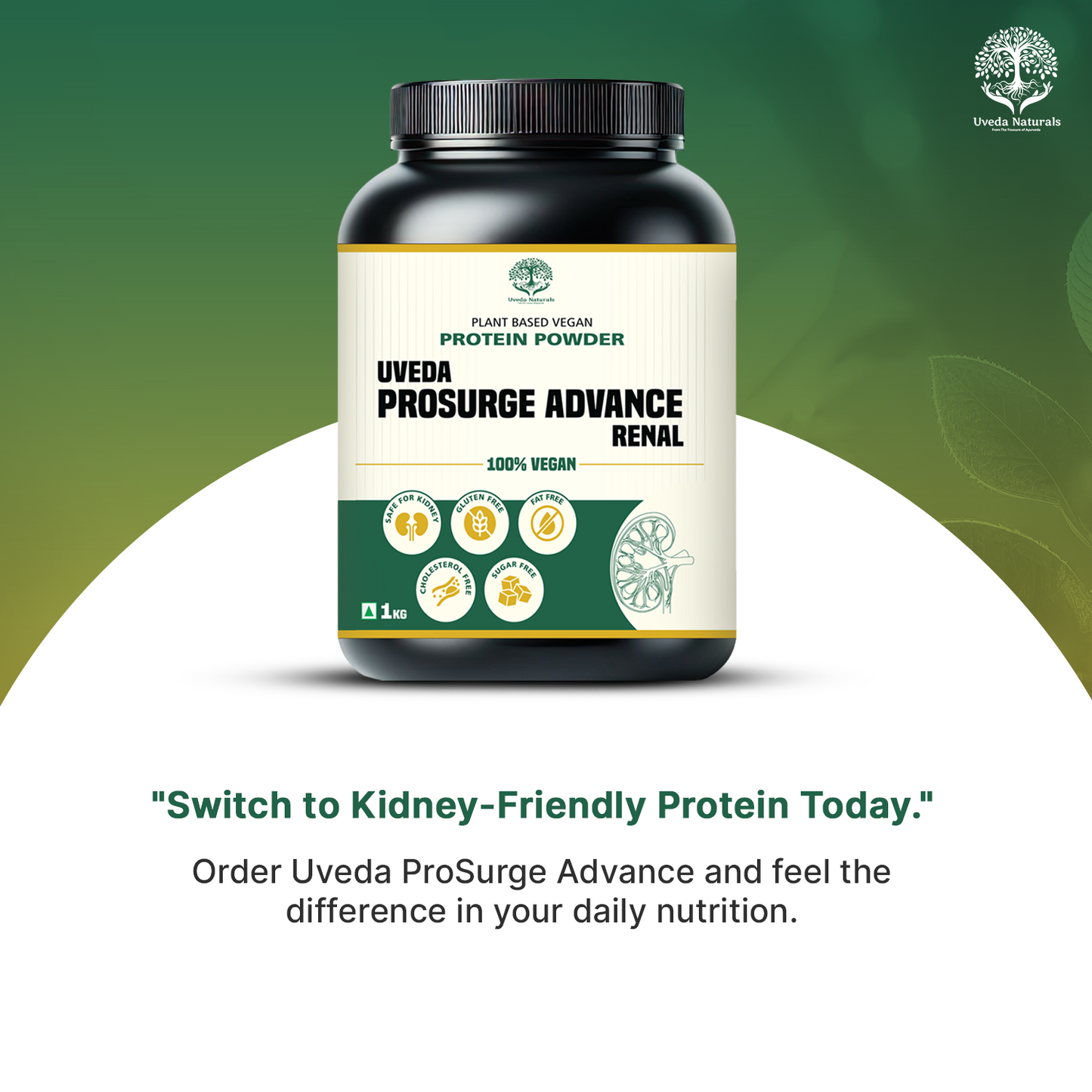 Uveda ProSurge Advance Renal Protein Powder – 100% Vegan Kidney-Safe Nutrition