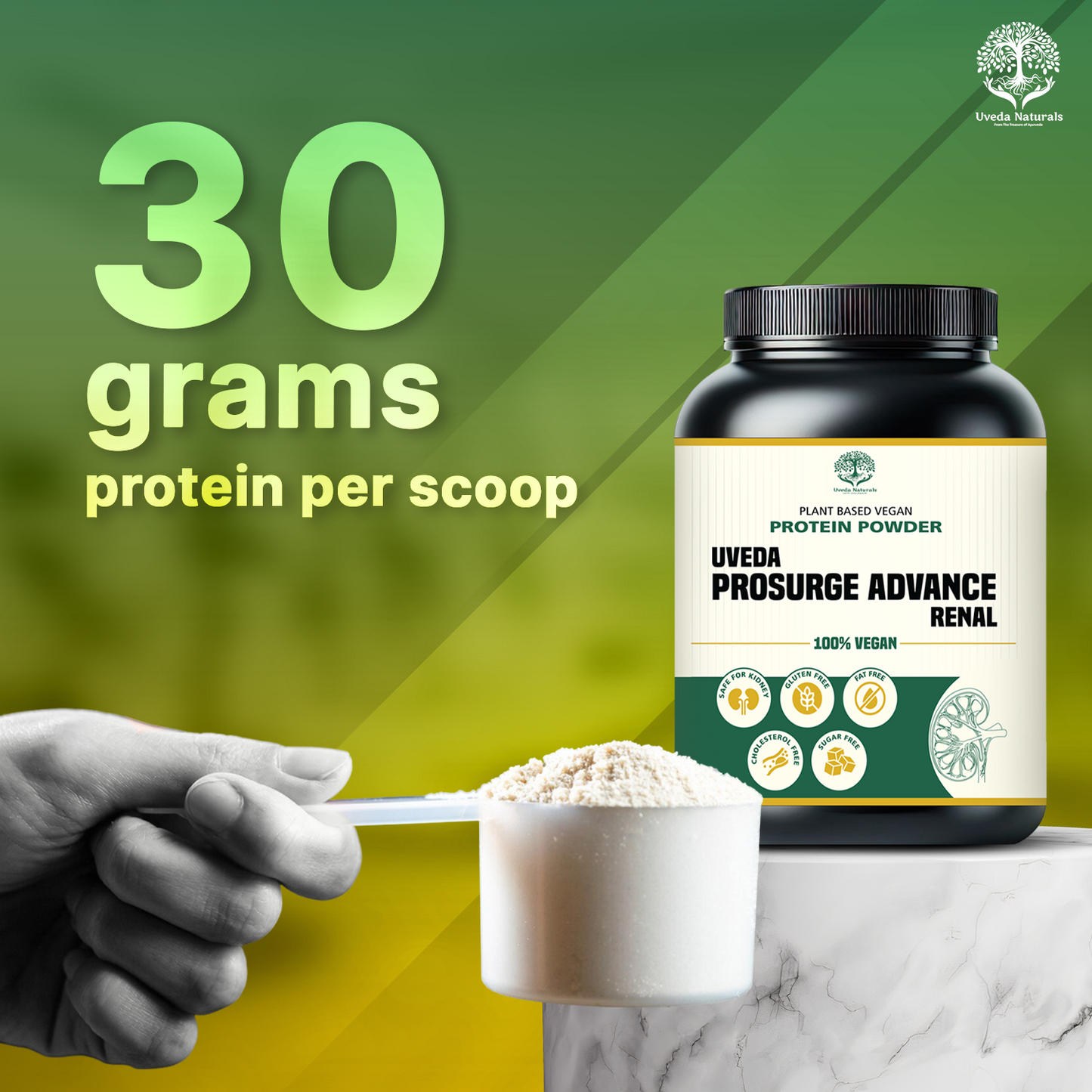 Uveda ProSurge Advance Renal Protein Powder – 100% Vegan Kidney-Safe Nutrition