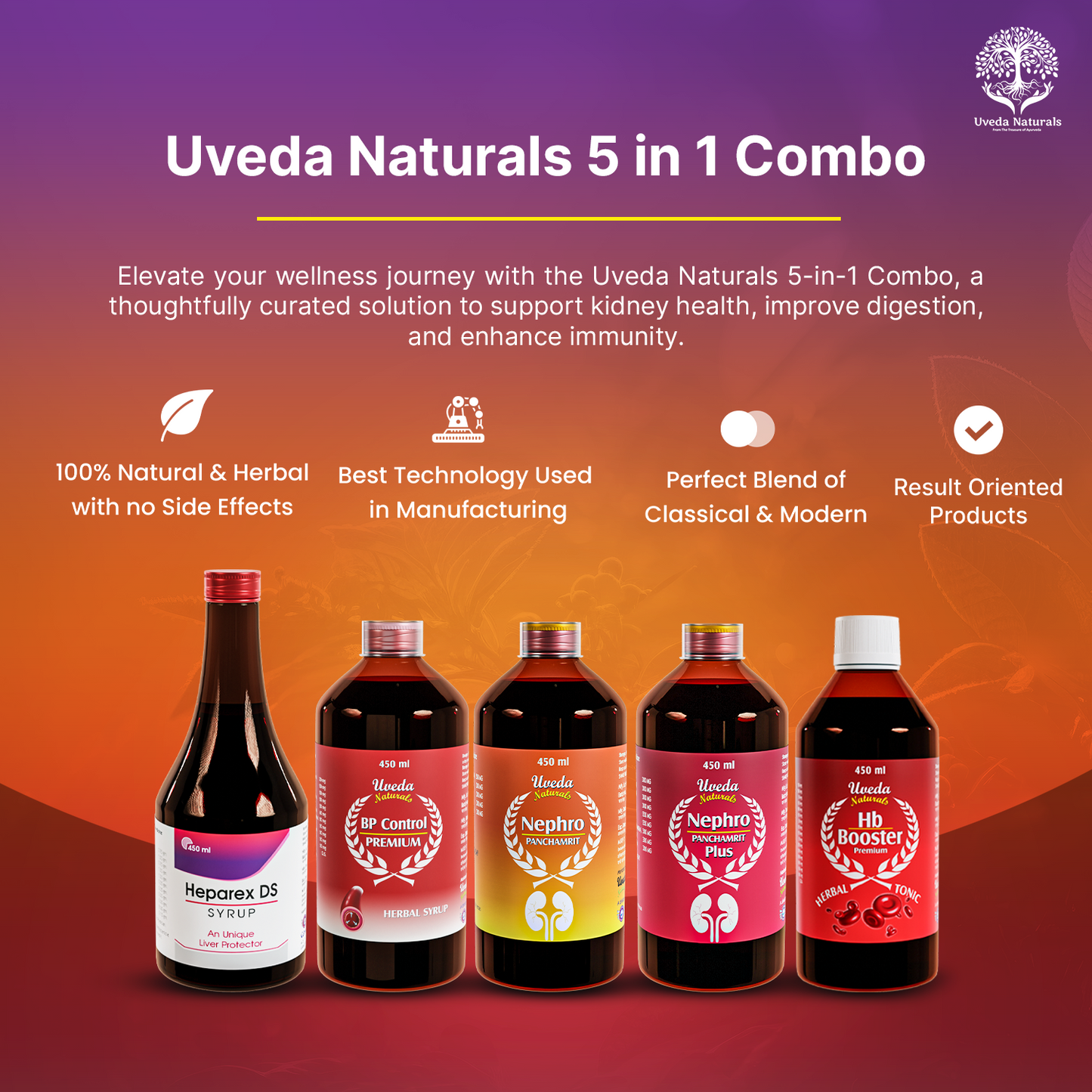 Uveda Naturals 5 in 1 Combo