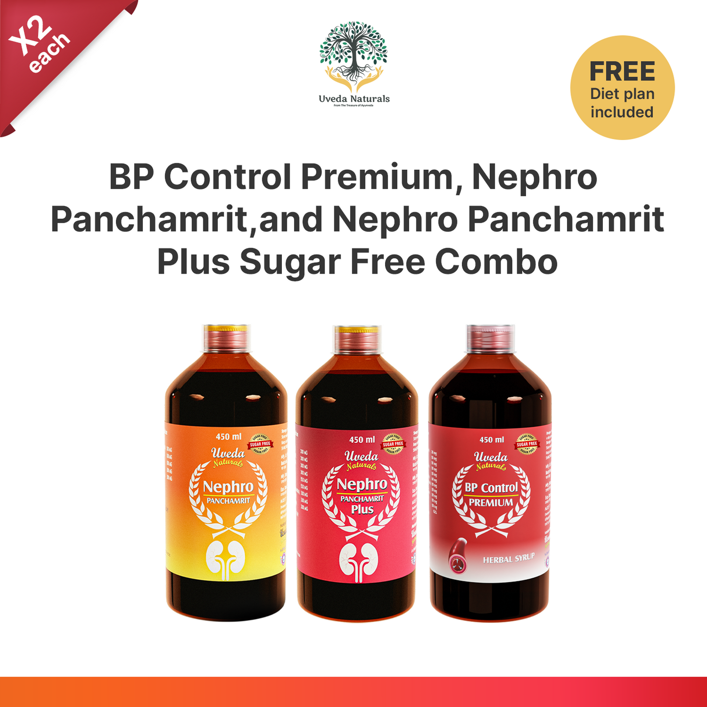 Nephro Panchamrit, Nephro Panchamrit Plus, and HB Booster Sugar Free Combo