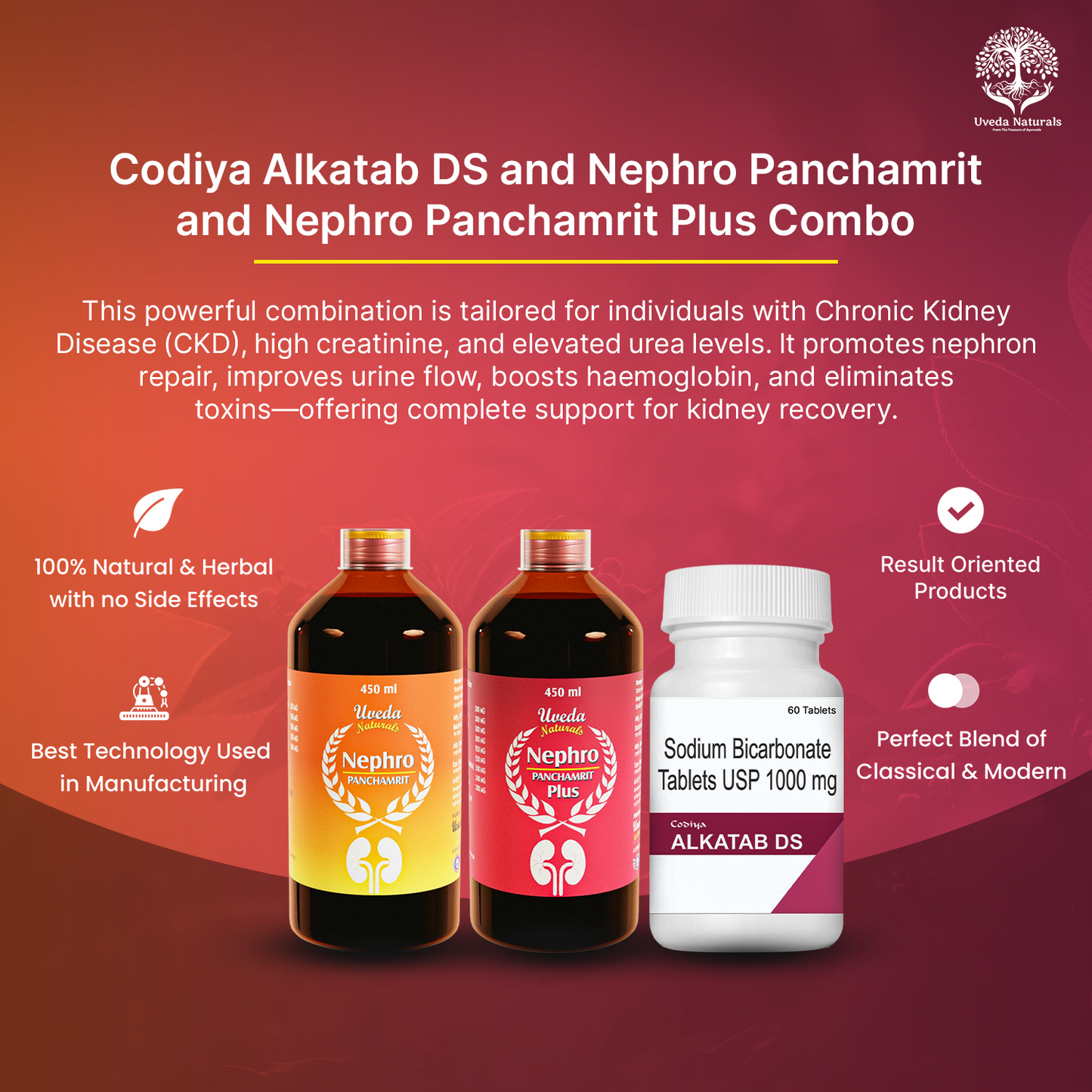 Codiya Alkatab DS and Nephro Panchamrit and Nephro Panchamrit Plus Combo