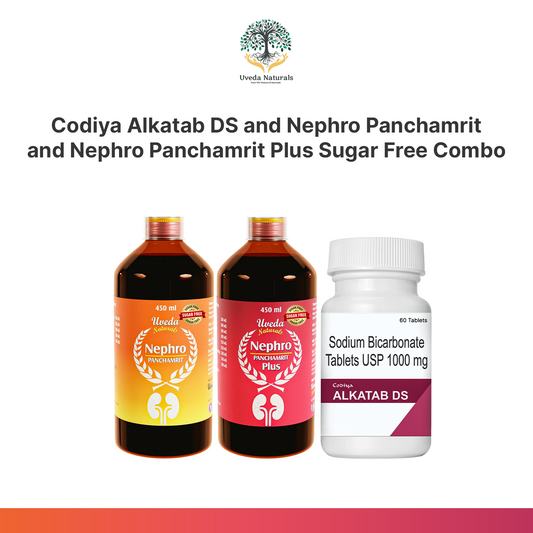Codiya Alkatab DS and Nephro Panchamrit and Nephro Panchamrit Plus Sugar Free Combo