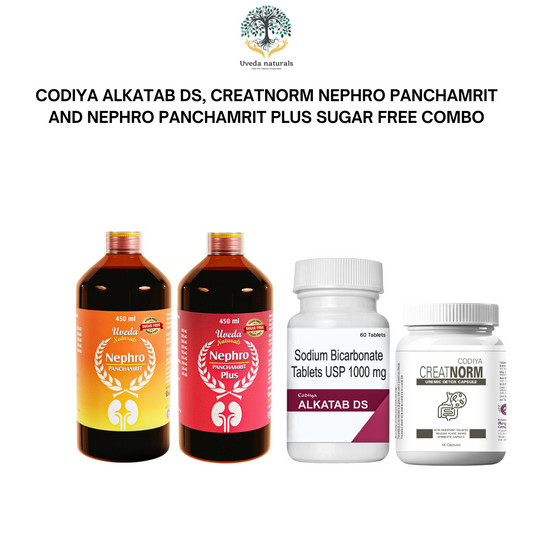 Codiya Alkatab DS, Creatnorm Nephro Panchamrit and Nephro Panchamrit Plus Sugar Free Combo