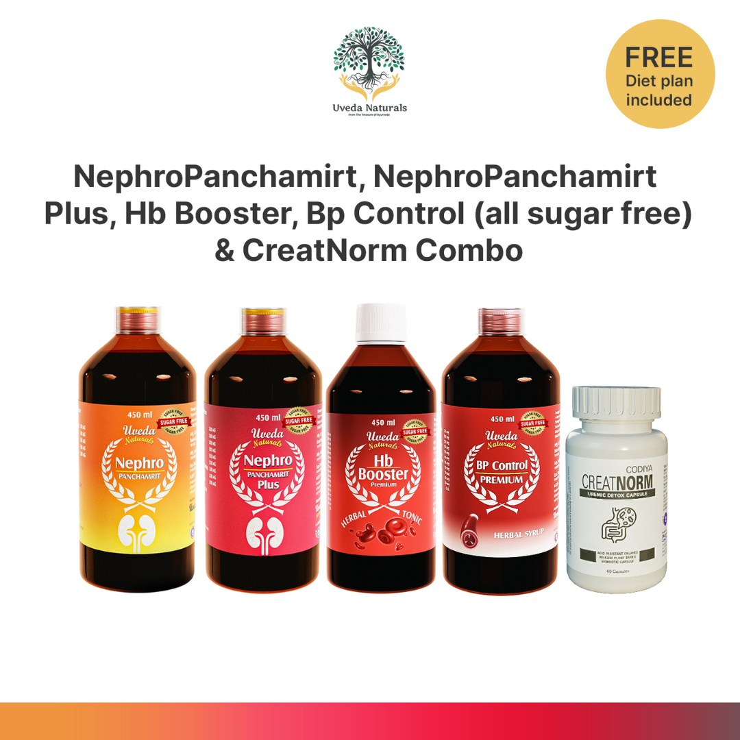 NephroPanchamirt, NephroPanchamirt Plus, Hb Booster, Bp Control (all sugar free) & CreatNorm Combo