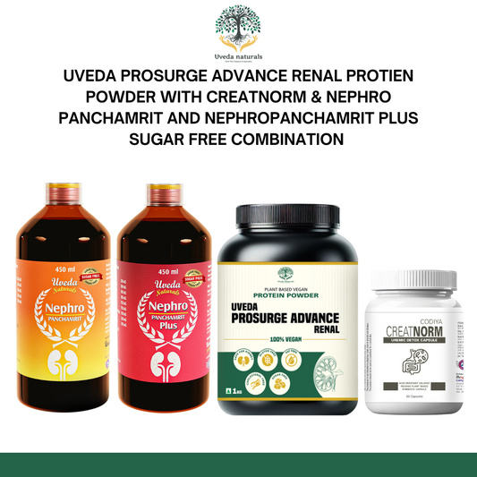Uveda ProSurge Advance Renal Protein Powder with CreatNorm, Nephro Panchamrit & Nephro Panchamrit Plus Sugar Free